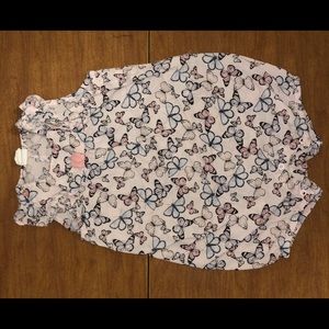 EUC H&M Sz 6-9M Pink Butterfly 🦋 Print Romper
